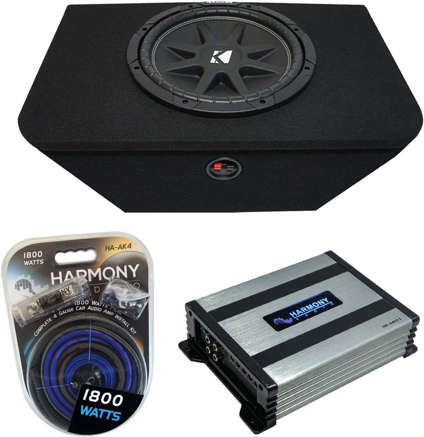 12" 150W 4Ohm Sub with 800W Sub Amp and Single 12" Trunk Sub Box F194376