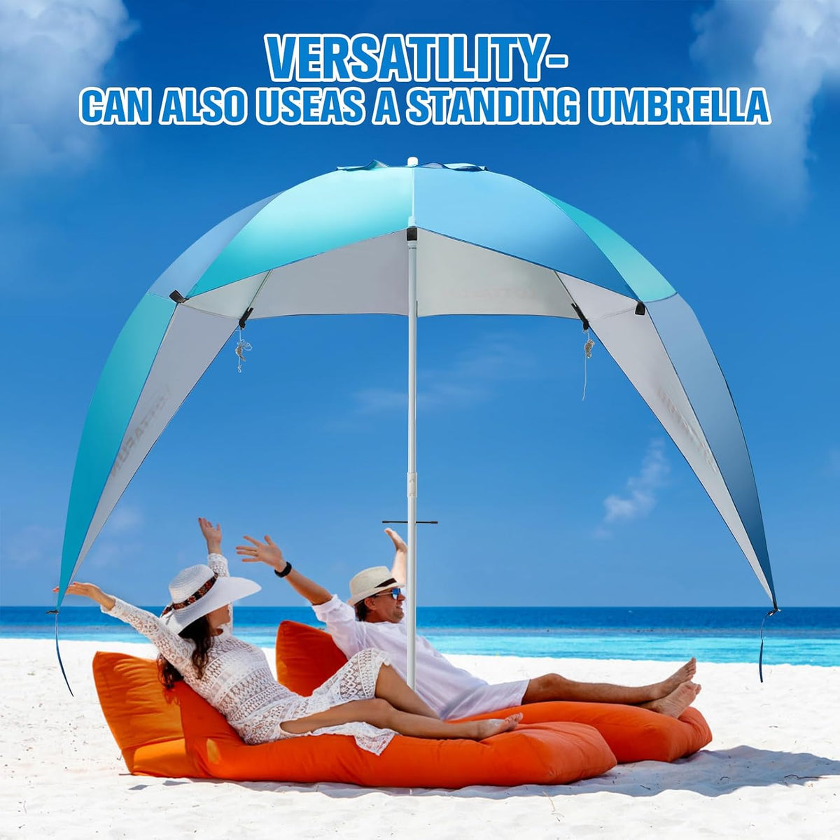 10-Foot Blue Green UPF 50+ Umbrella Shelter X319