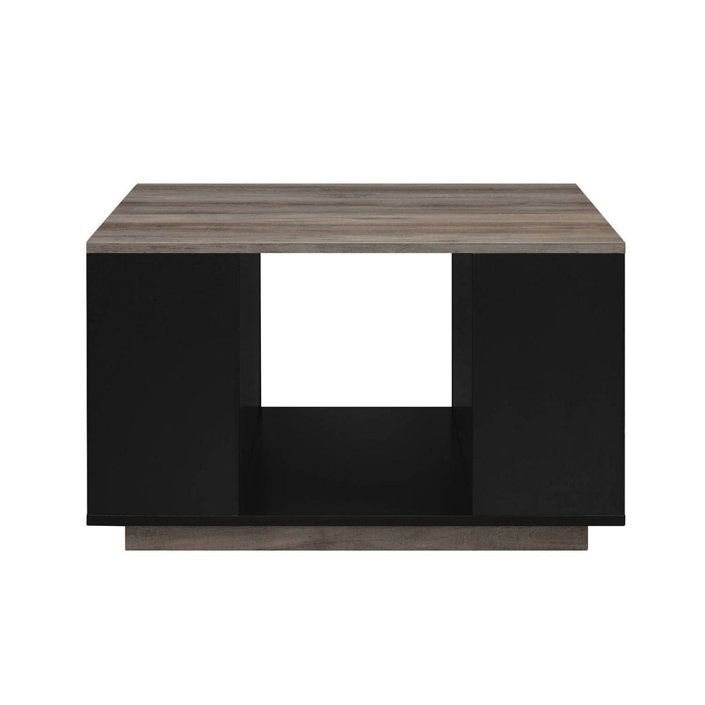 Solid Black/Gray Wash Square Storage Coffee Table Z45339