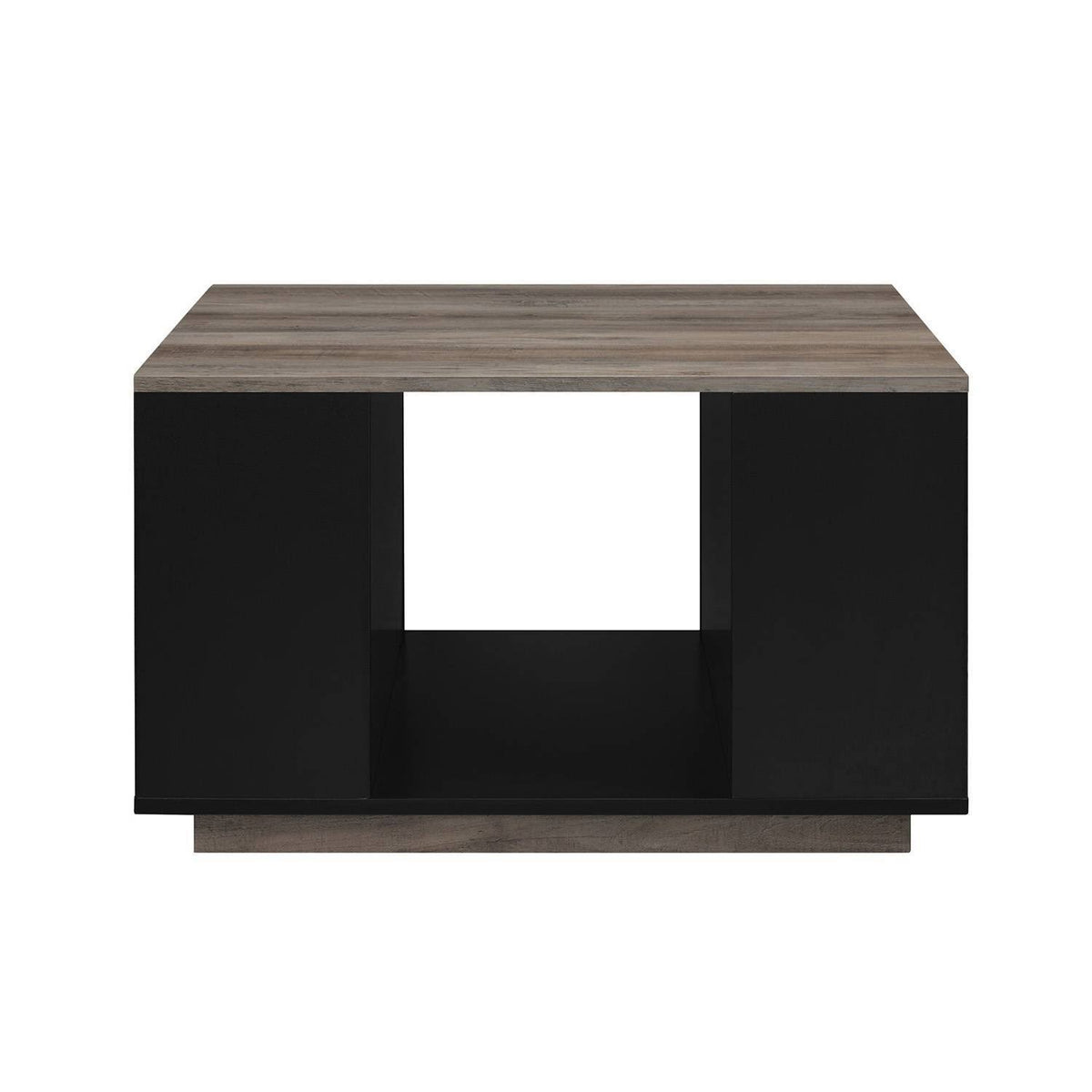 Solid Black/Gray Wash Square Storage Coffee Table Z45339