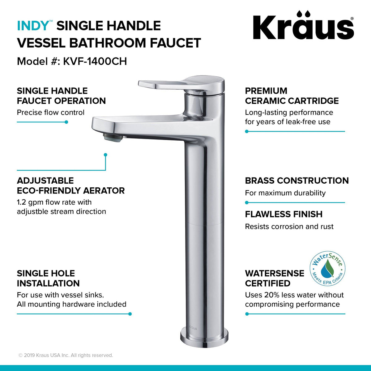 2-Pack Vessel Bathroom Faucet Spot Free Stainless Steel I3539