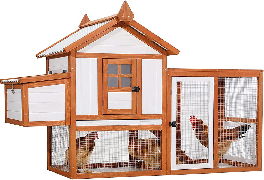 Weatherproof Outdoor Chicken Coop with Nesting Box and Removable Bottom Q560316