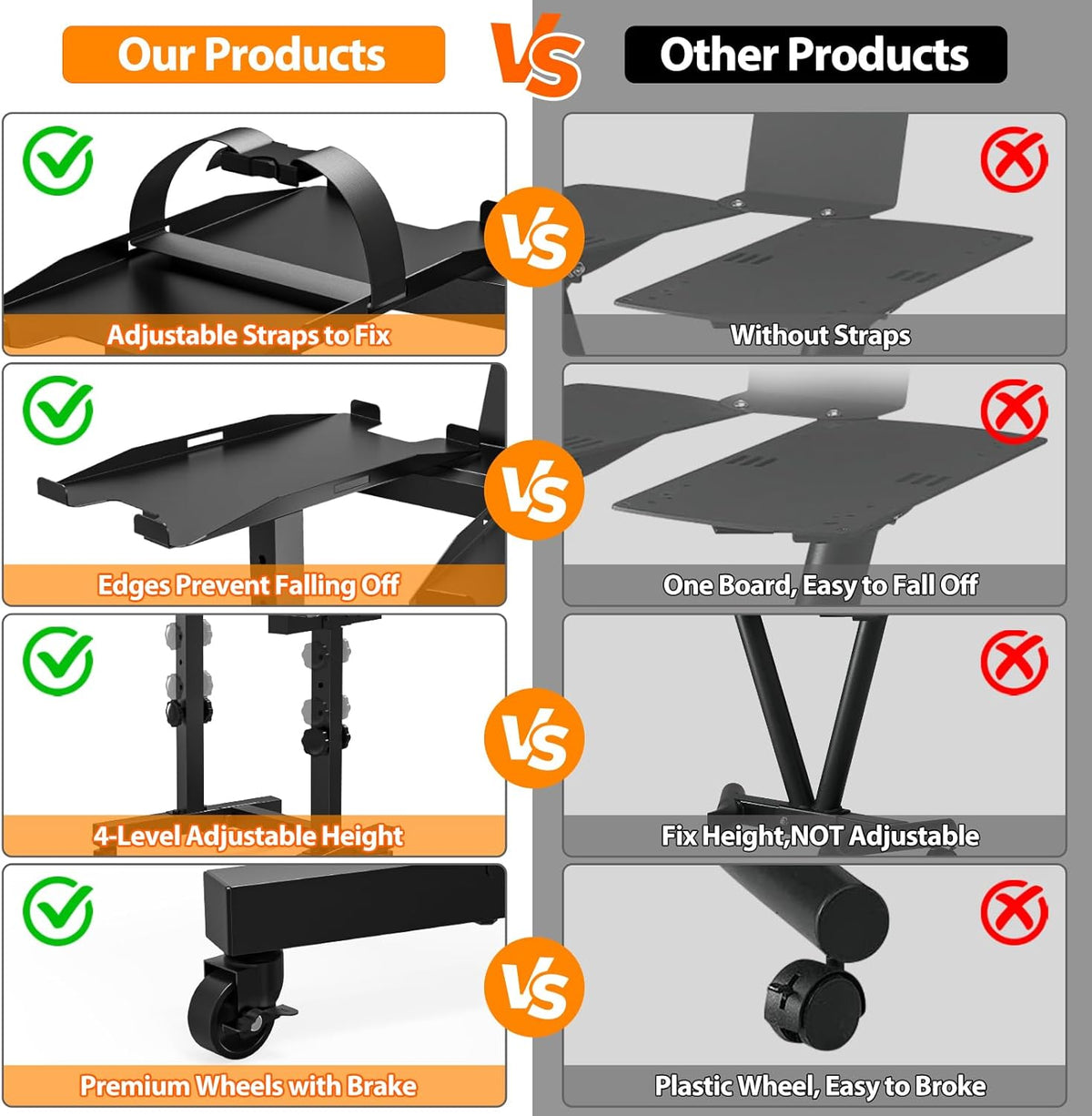 Adjustable Dumbbell Stand with 4 Level Height Adjustment and Wheels O6931
