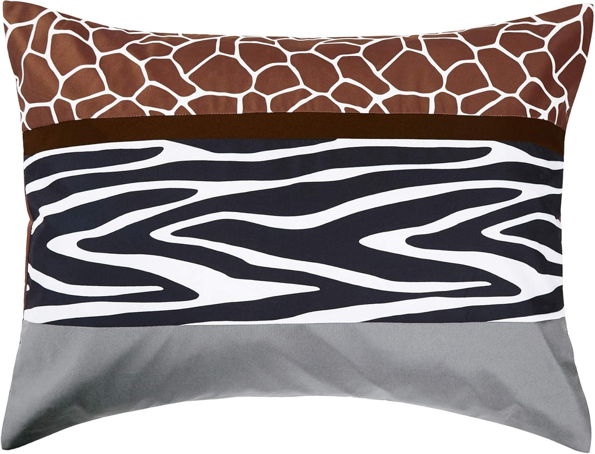 2 Piece Twin Comforter Set, Brown/Beige/White, Down Alternative Bedding I1409
