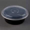 32 oz Microwaveable Black Base with Clear Lid N43169