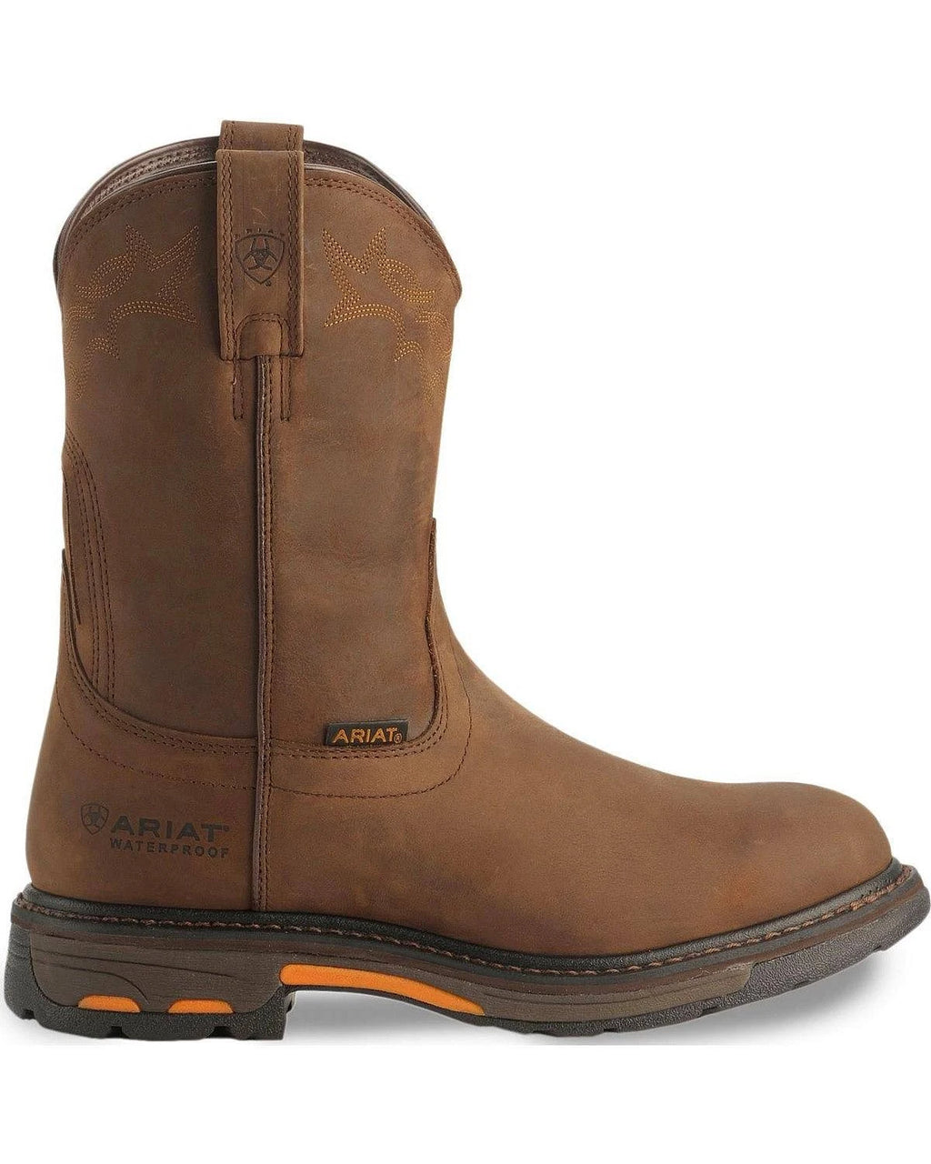 Brown Pull-On Work Boots D33040