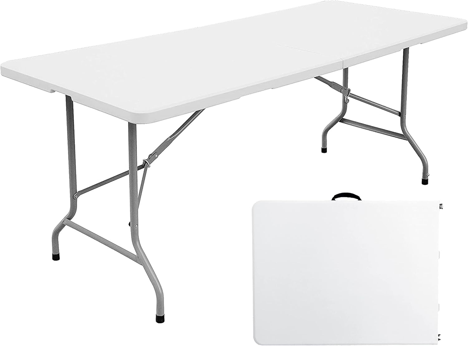 White Granite 6 Foot Folding Plastic Table S2353