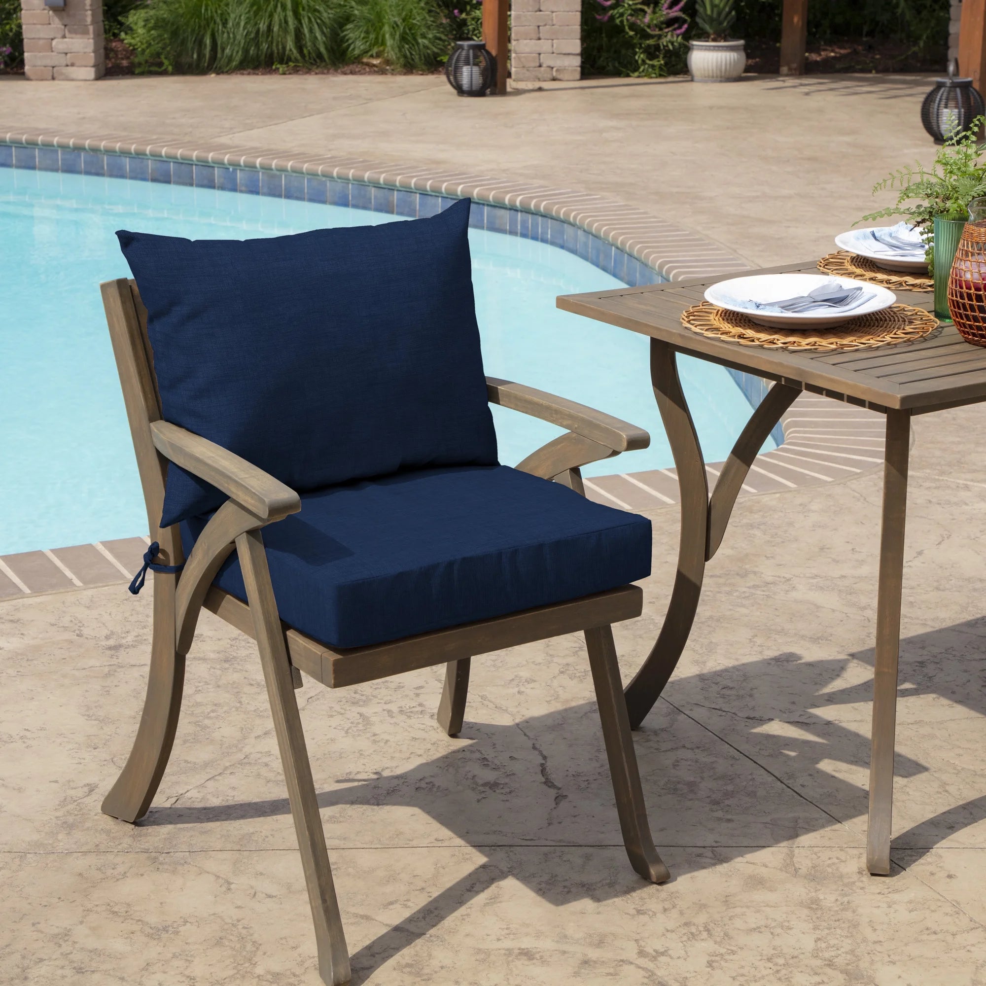 Sapphire Blue Outdoor Dining Chair Cushion Set 21 x 21 X801