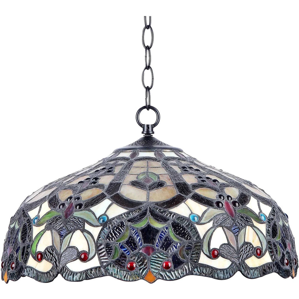Tiffany-style 2 Light Victorian Ceiling Pendant Fixture C18913