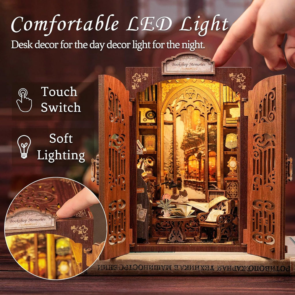 3D Wooden Puzzle Dollhouse Booknook Library Model O844