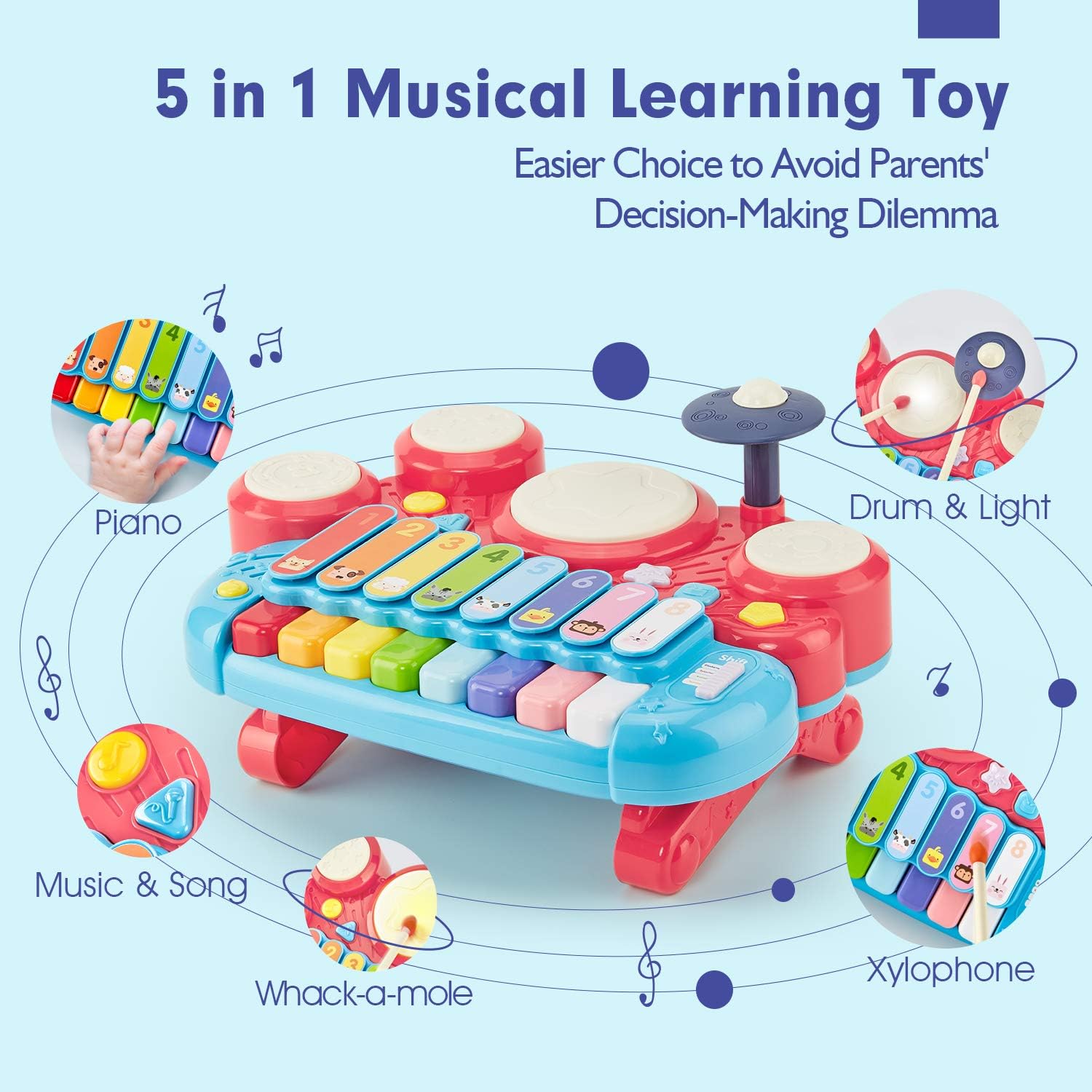Piano Drum Playset Musical Toys Pack of 2 M8637
