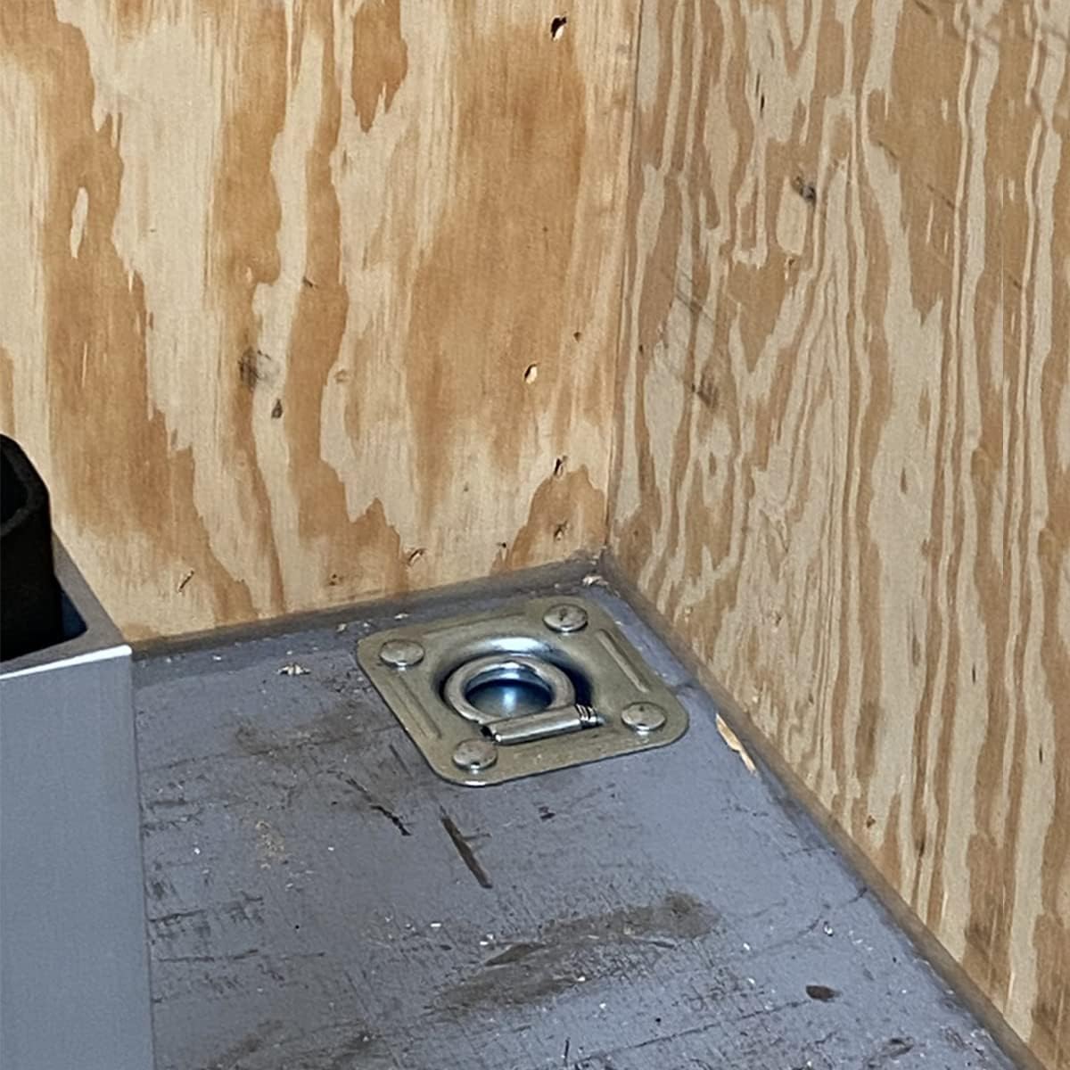 Four Recessed Tie-Down D-Rings with Mounting Lock Plate and Bolting Hardware W3142