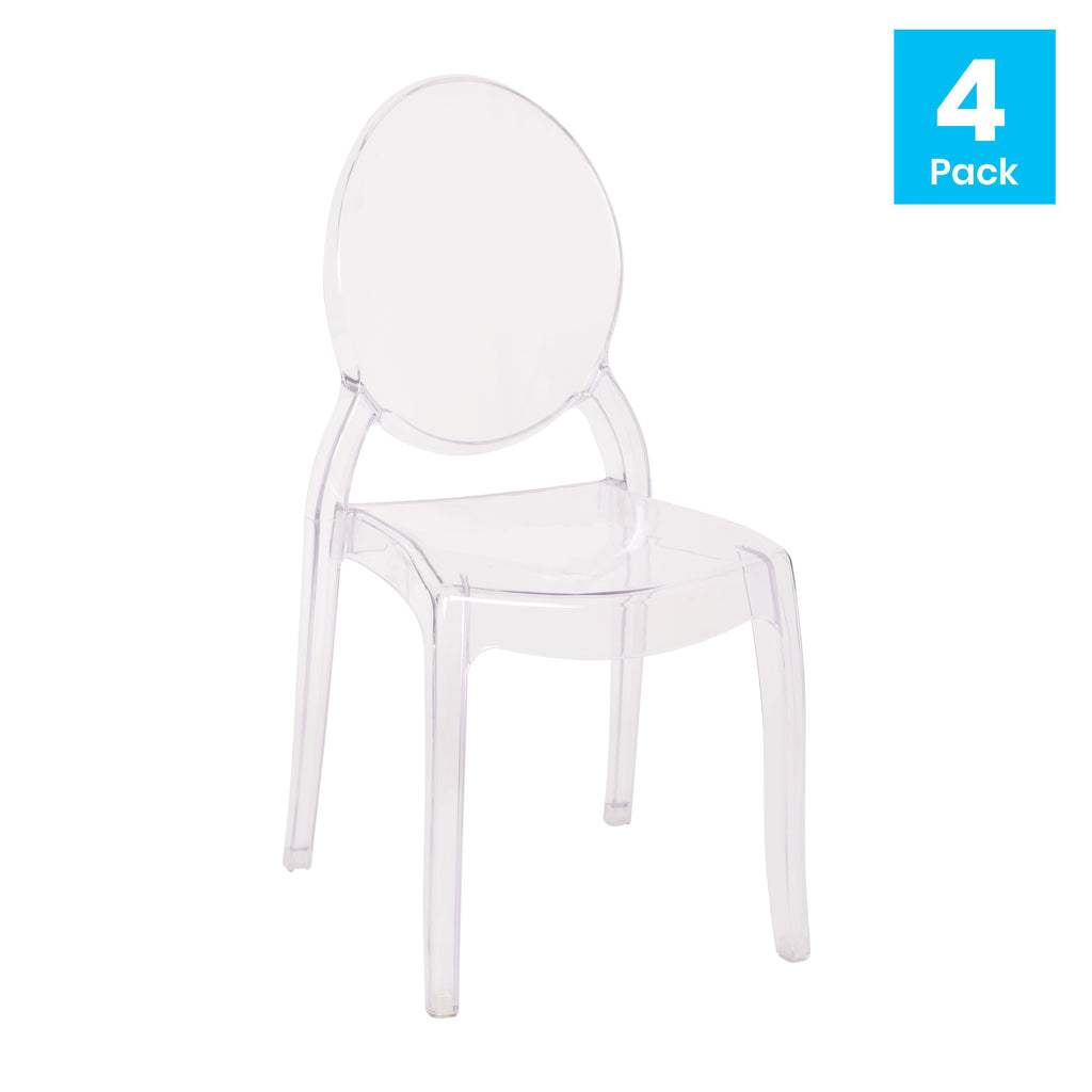 Set of 4 Transparent Resin Ghost Chairs Q673