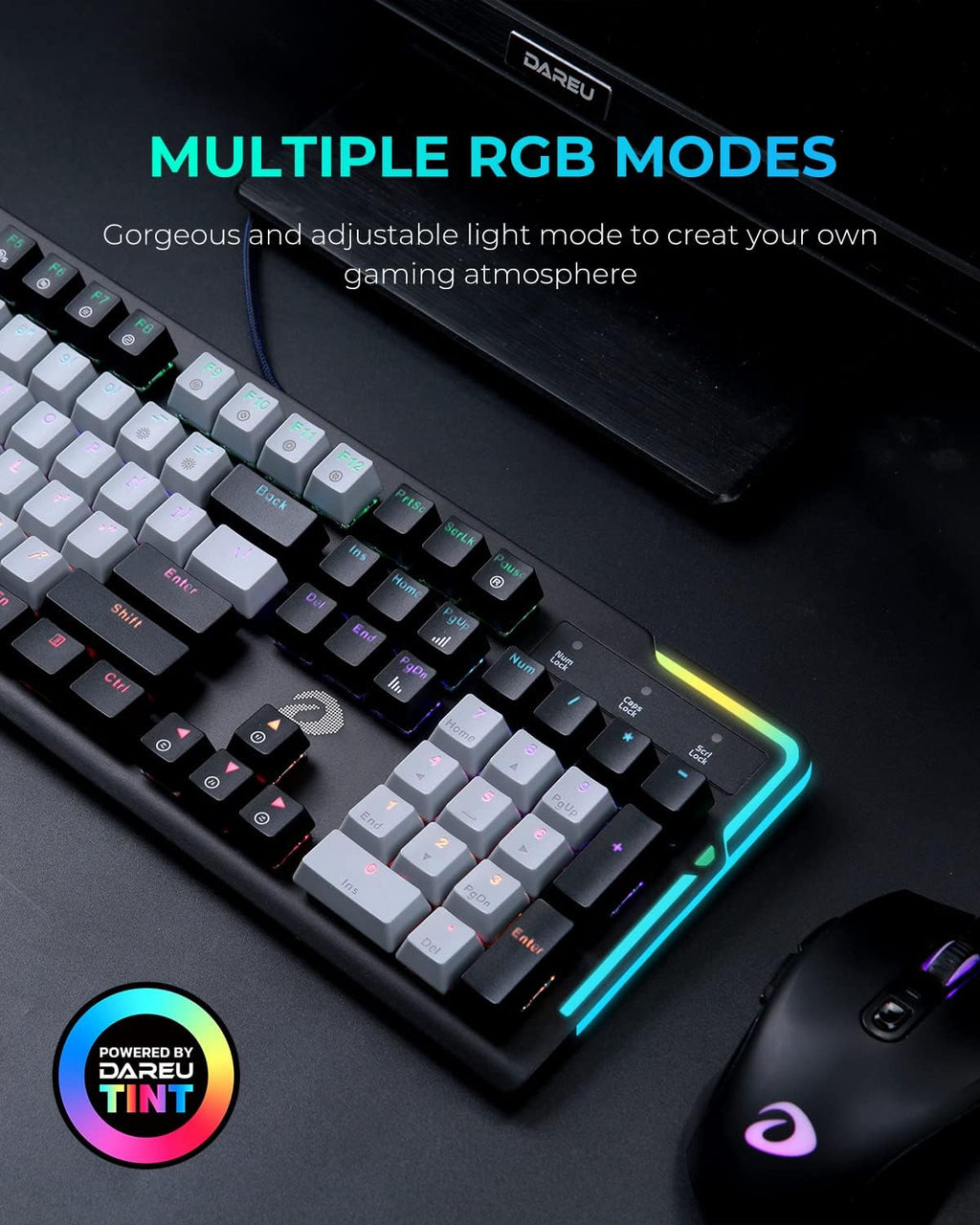 Full Size Red Switch Mechanical Gaming Keyboard with Detachable Wrist Rest L7126