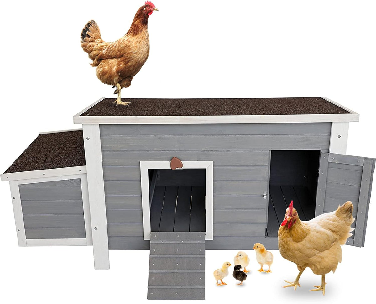 Weatherproof Outdoor Chicken Coop with Nesting Box and Removable Bottom Q560316
