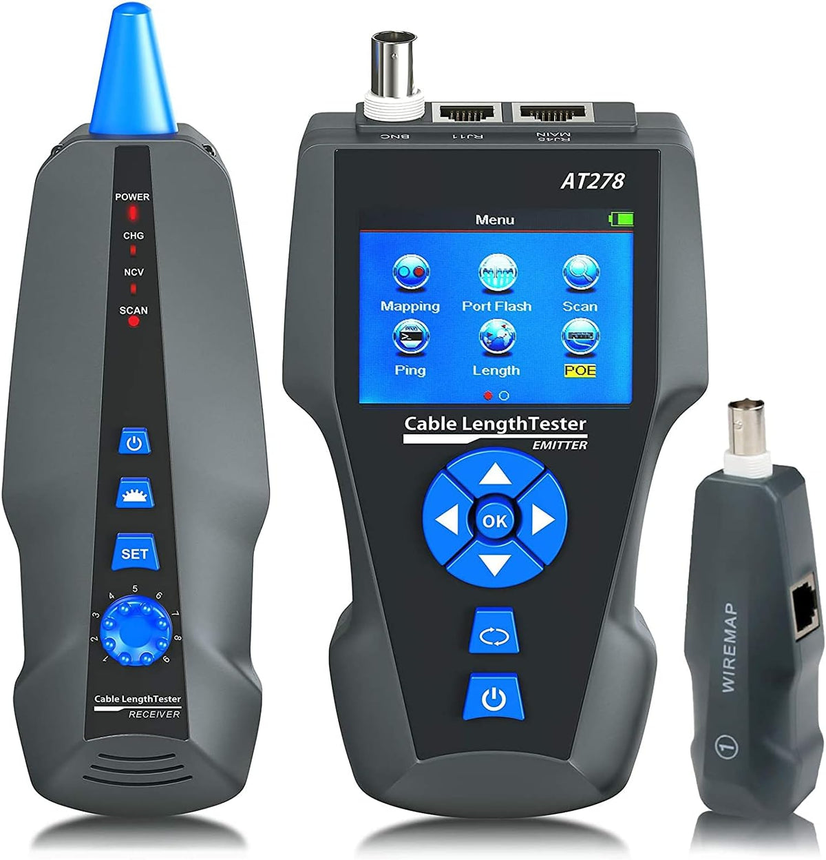 Network Cable Tester, Wire Tracker for RJ45, RJ11, BNC, Metal Cable, PING, POE, Pack of 2 D263