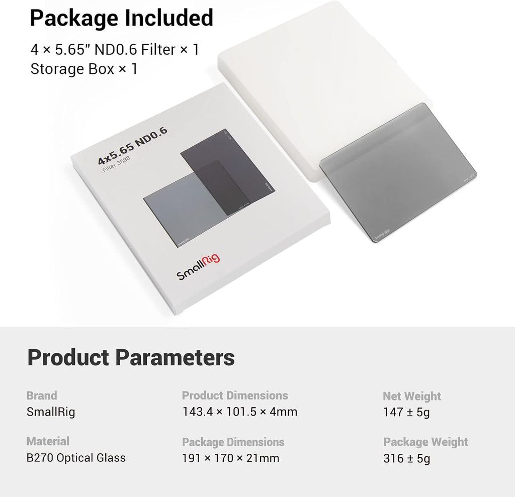 4x5.65 ND0.6 Filter (2 Stops) Square Neutral Density Filter X271841