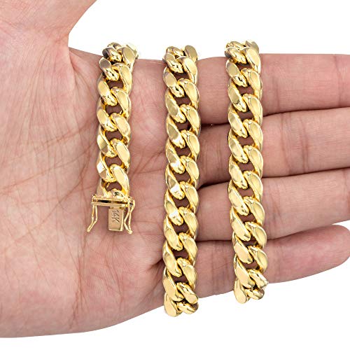 14k Yellow Gold Miami Cuban Link Chain Necklace L55734