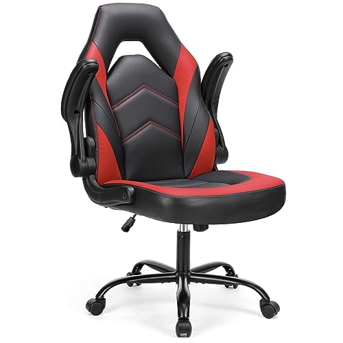 Black Blue Ergonomic PU Leather Swivel Desk Chair G43657