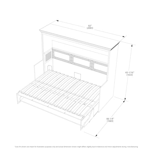 Full Murphy Bed with Desk Engineered and Solid Wood F41246