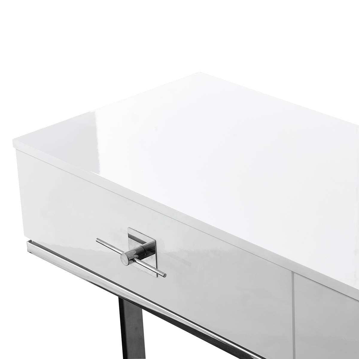 High Gloss Stainless Steel 2 Drawers Console Table S169