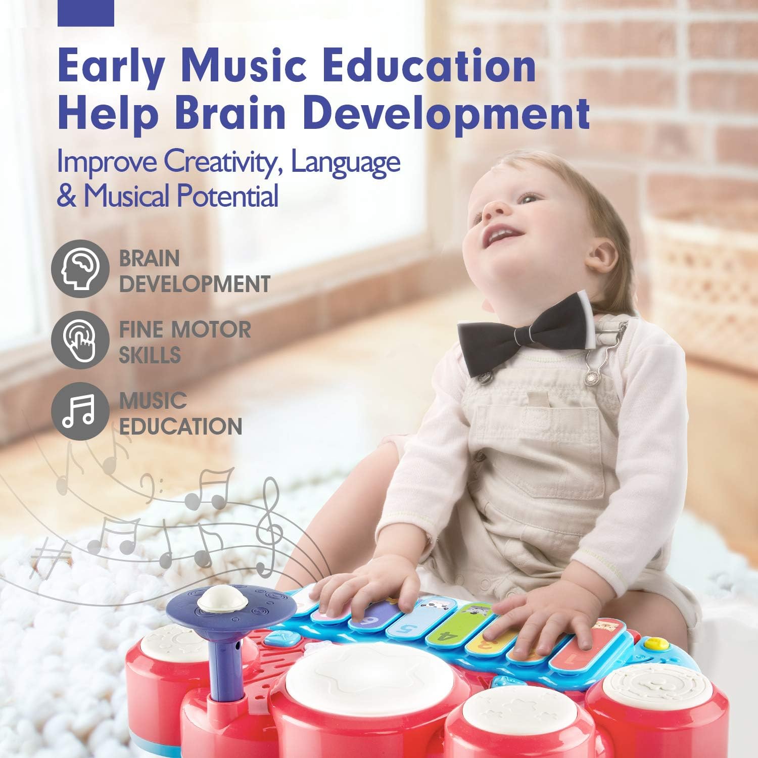 Piano Drum Playset Musical Toys Pack of 2 M8637
