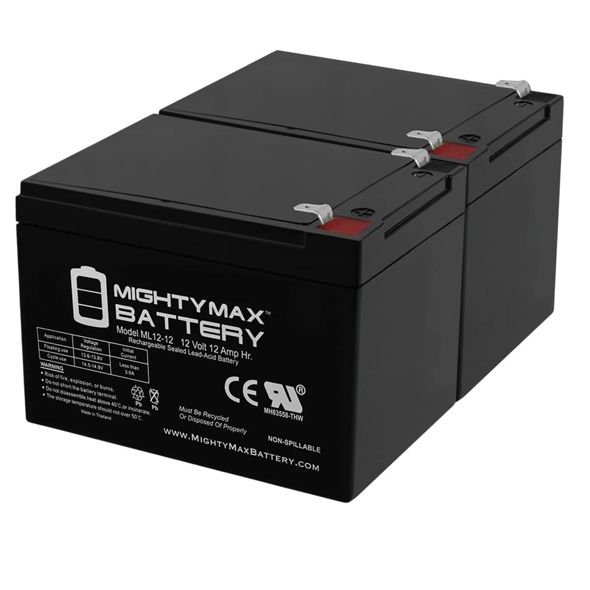 12V 12Ah F2 Scooter Battery - 2 Pack P446