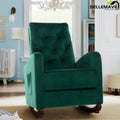 Green Velvet Upholstered Rocking Chair A431891