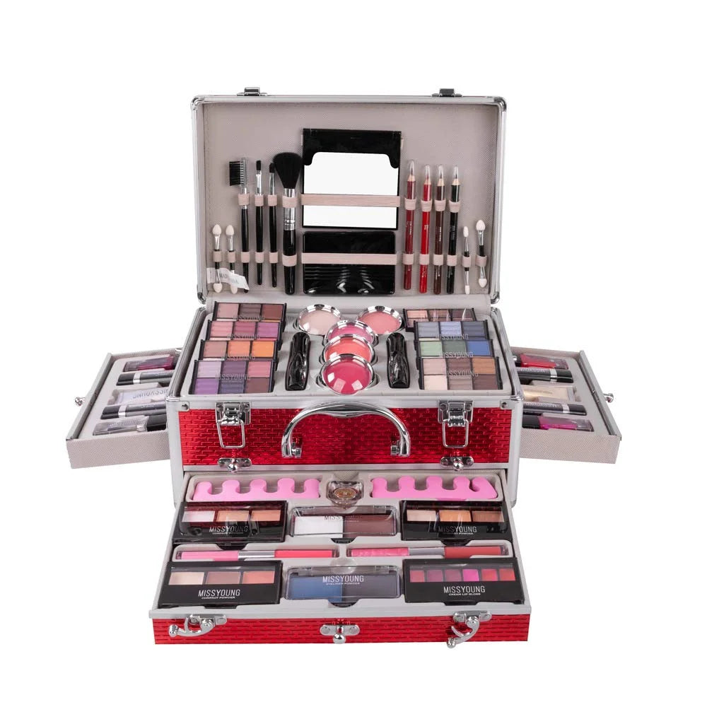 Makeup Kit with Eyeshadow Palette Lipstick Blush Foundation Concealer Face Powder Mascara Lipgloss Brush Q383
