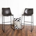 Black Faux Leather Barstools Set of 2 J44277
