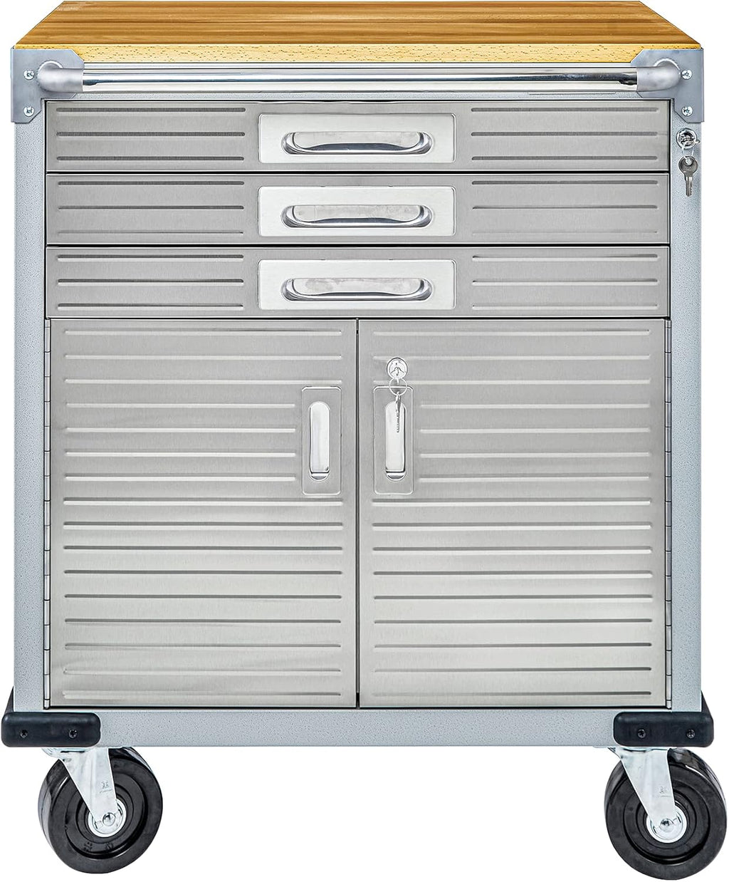 Granite Gray Rolling Storage Cabinet with Drawers F3678