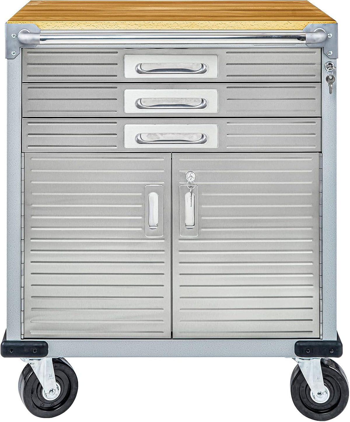 Granite Gray Rolling Storage Cabinet with Drawers F3678