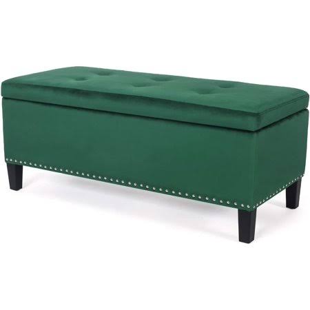 Rectangular Velvet Storage Ottoman Bench Footstool G64264
