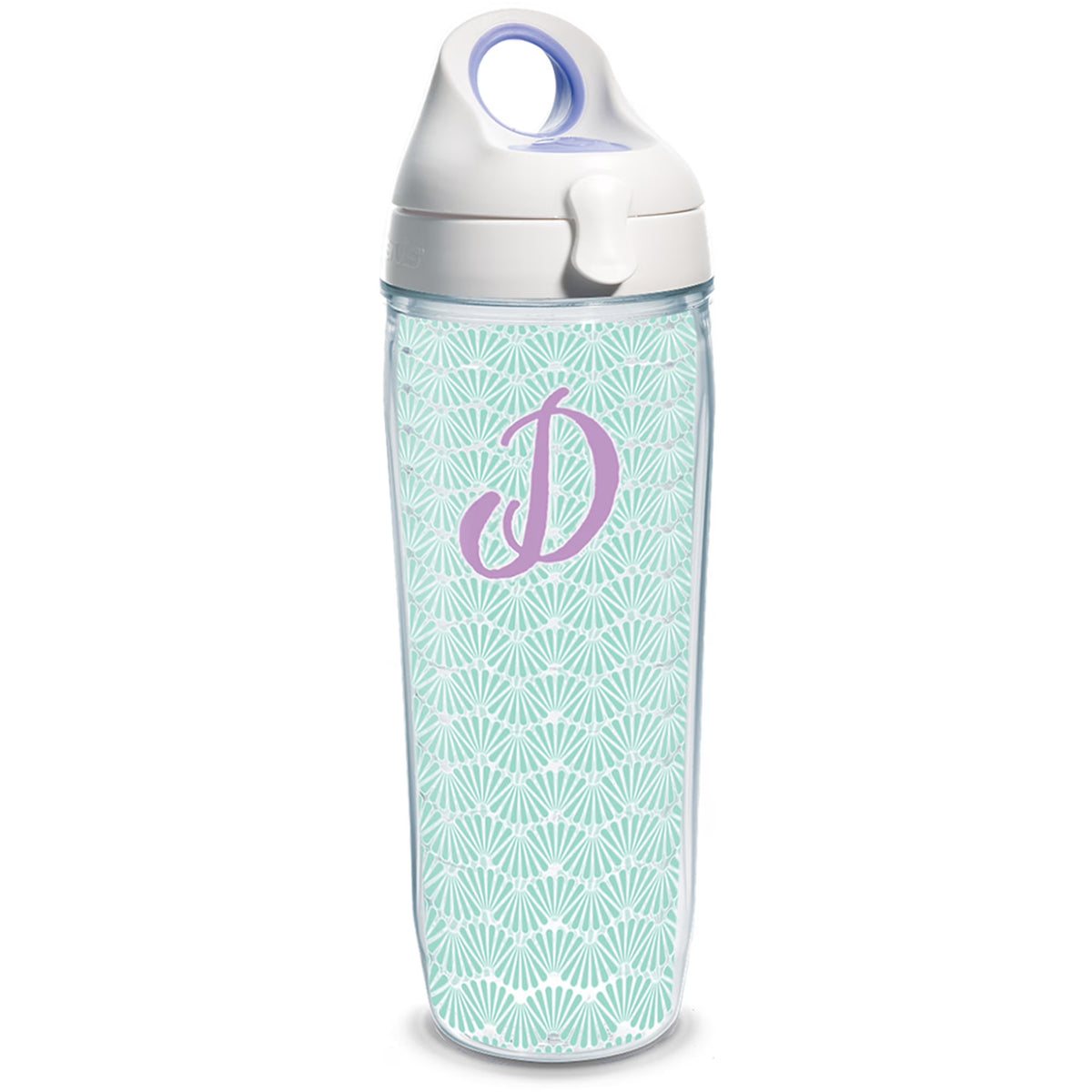 Teal Scallop 24 oz Water Bottle with lid S9182