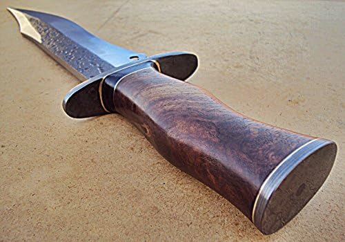 17.2 inch High Carbon Steel Hunting Knife with Rose Wood Handle and Damascus Steel Guard R602376