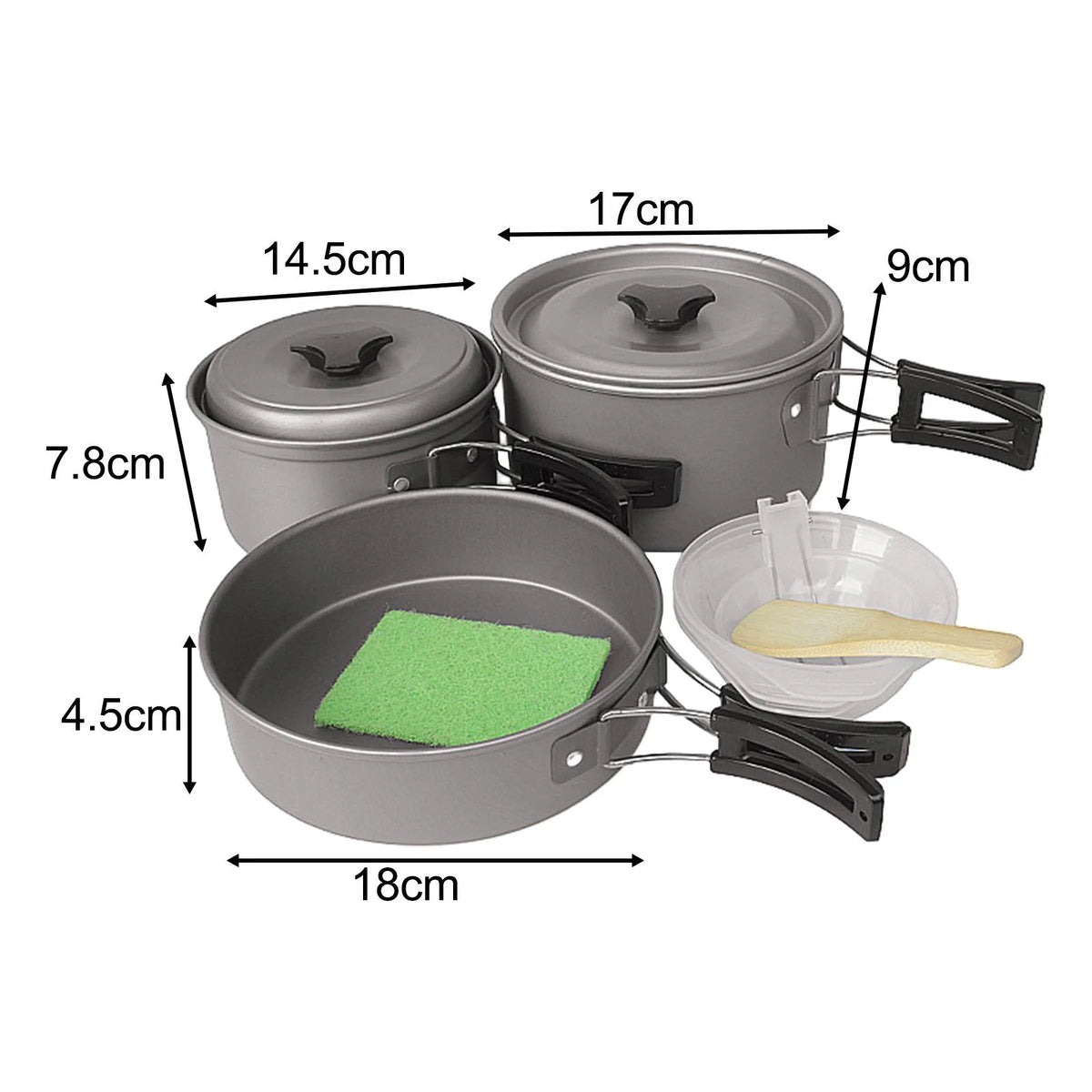 Camping Cookware Set Pot and Pan Compact Lightweight K4514