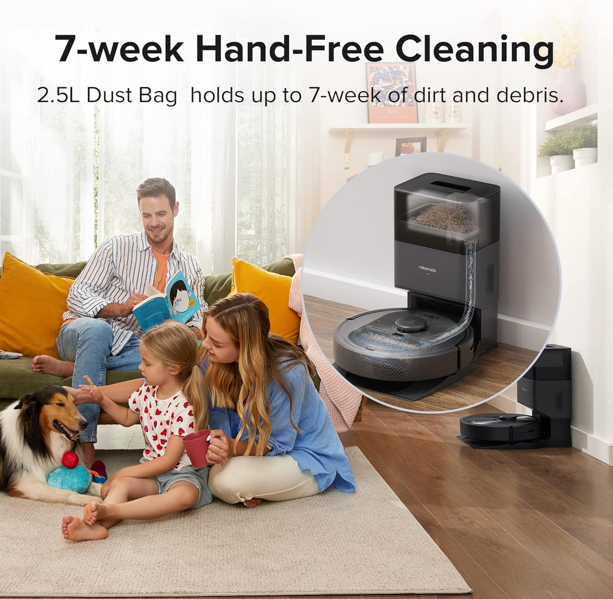 Robot Vacuum with Self-Empty Dock, 2700Pa Max Suction, 180mins Max Run-Time S624