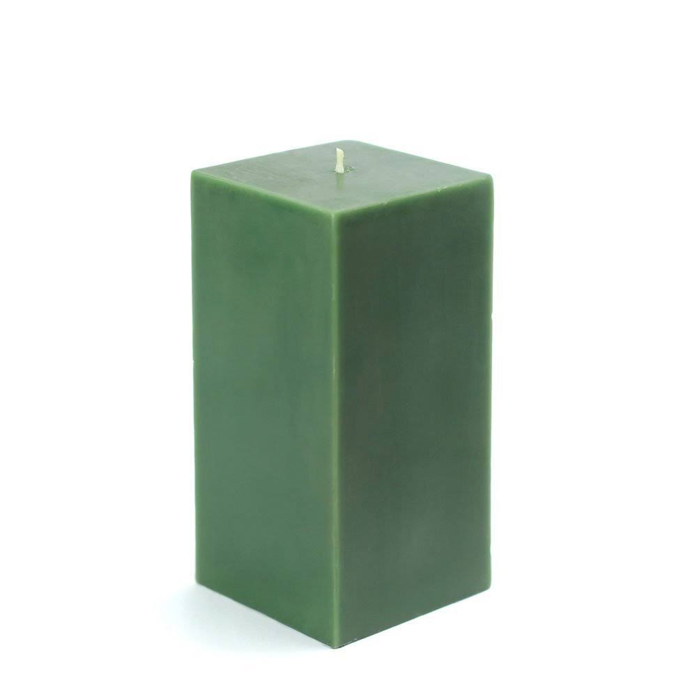 Hunter Green Square Pillar Candle H848639
