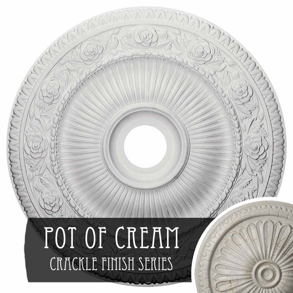 24 1/4x22OD x 3 7/8x22ID x 2x22P Hand-Painted Ceiling Medallion F335
