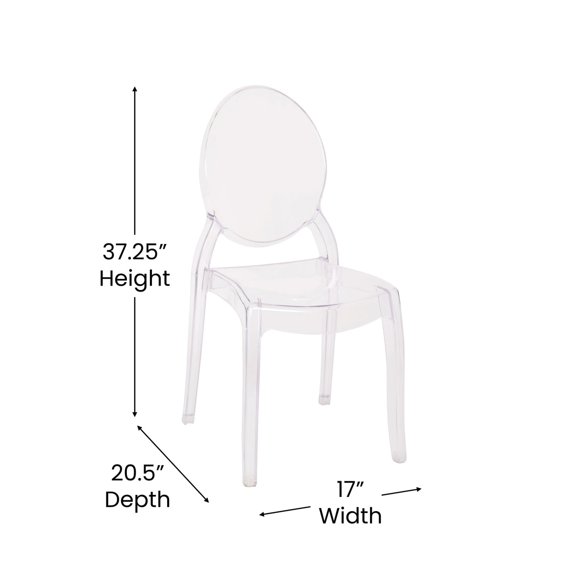 Set of 4 Transparent Resin Ghost Chairs Q673