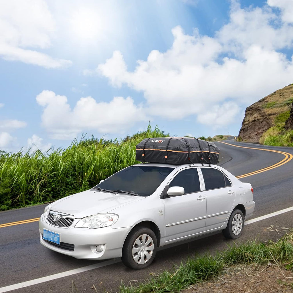 20 Cubic Feet Waterproof Soft Shell Rooftop Cargo Carrier with Reflective Strip and Anti-Slip Mat T79624