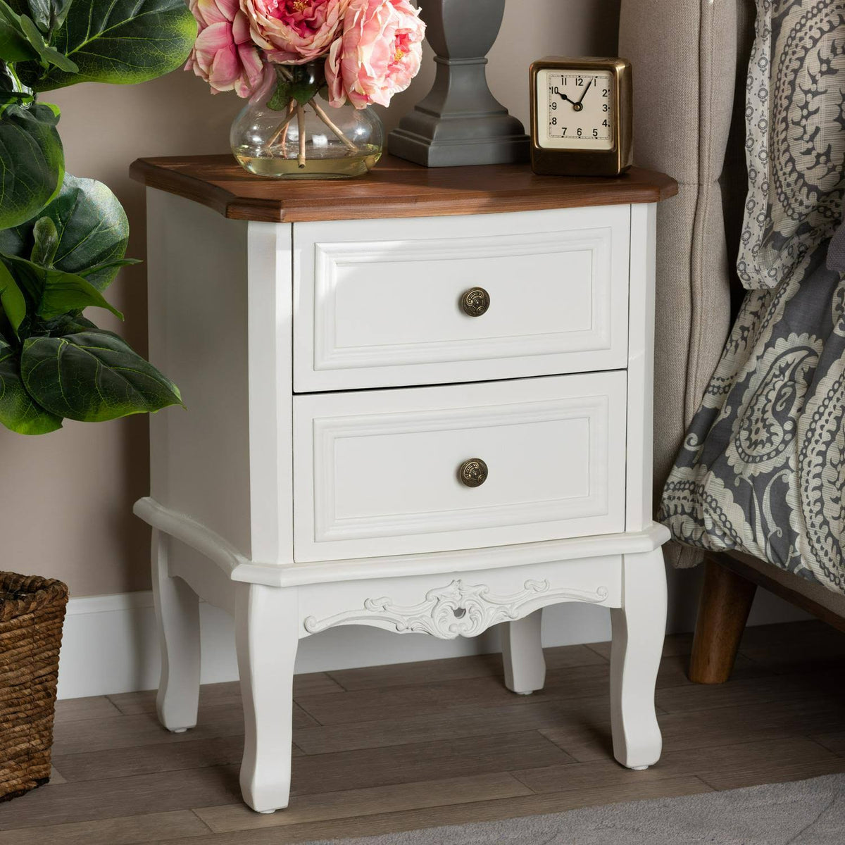 French White and Cherry Brown Dresser G1421