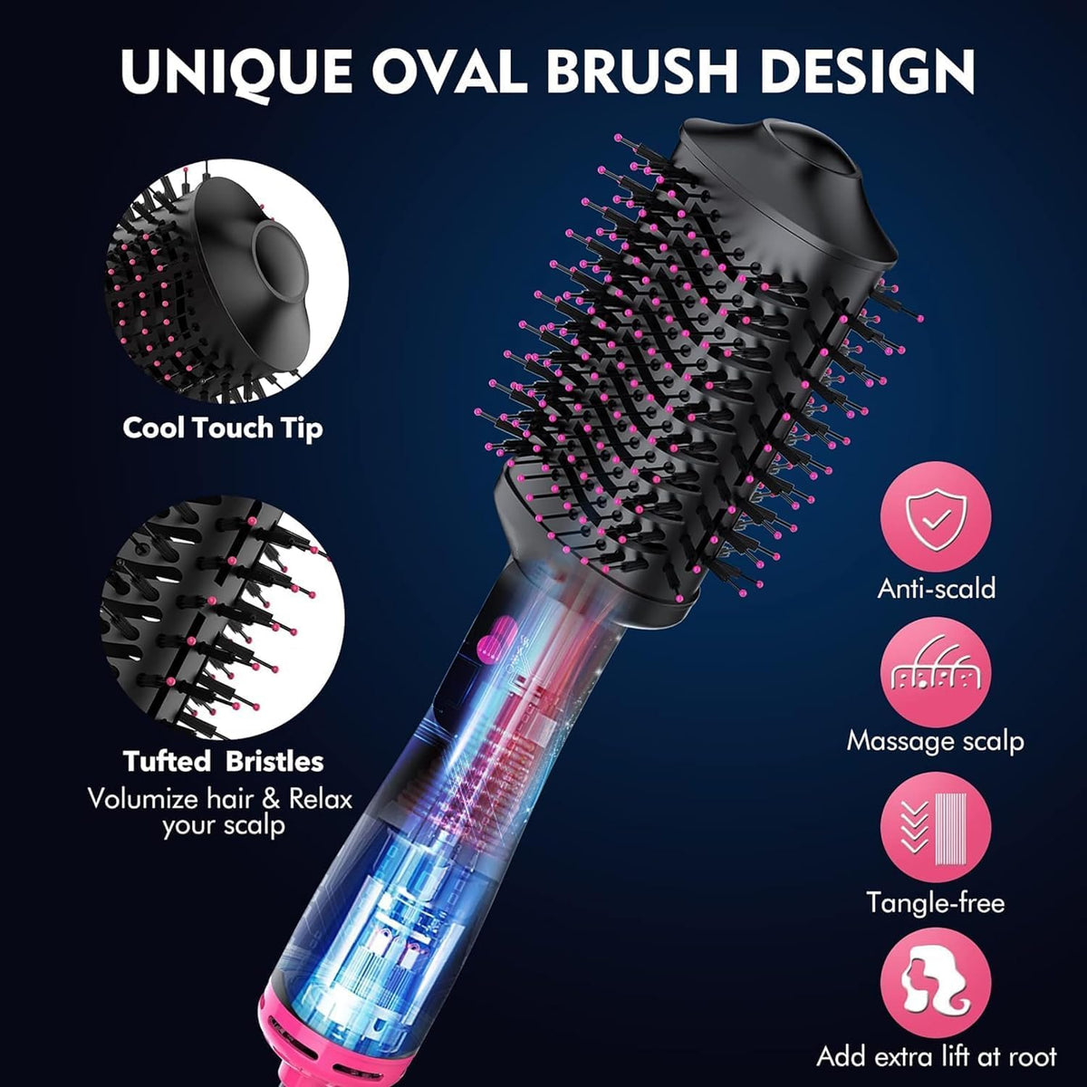Black 4 in 1 Blow Dryer Brush G725684