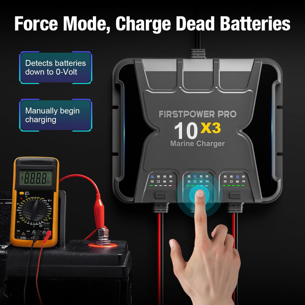 30A 12V Waterproof Onboard Battery Charger for SLA/AGM, Lithium, Calcium & Deep-Cycle Battery Z872872
