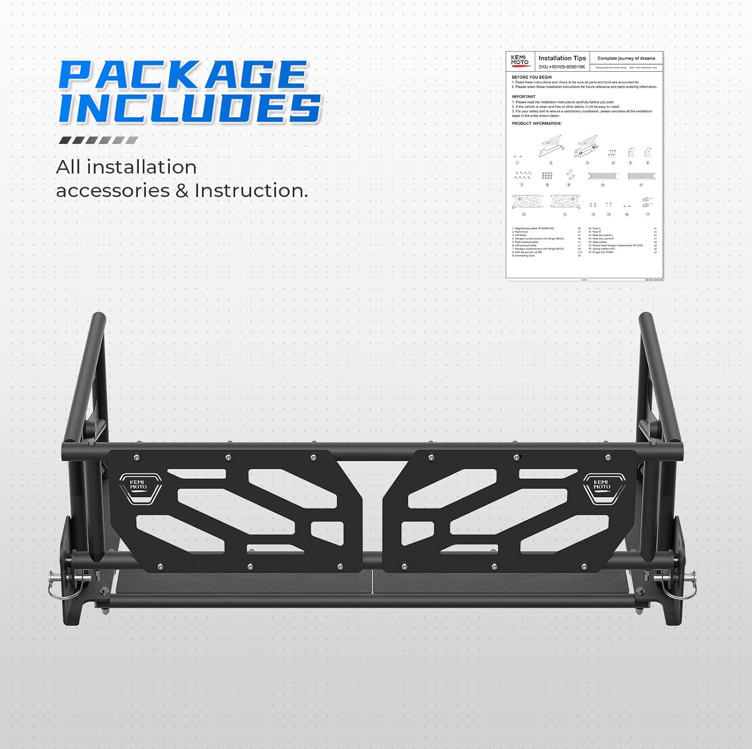 Black Steel Cargo Bed Extender S646589