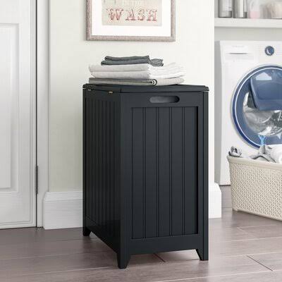 Black Laundry Hamper Cabinet L19670