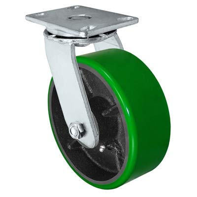 8 x 3 Heavy Duty Caster with Green Polyurethane on Steel Wheel R39068