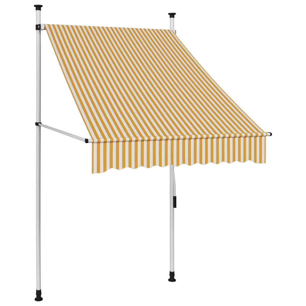 Manual Retractable Awning 39.4" Orange and White Stripes F14578