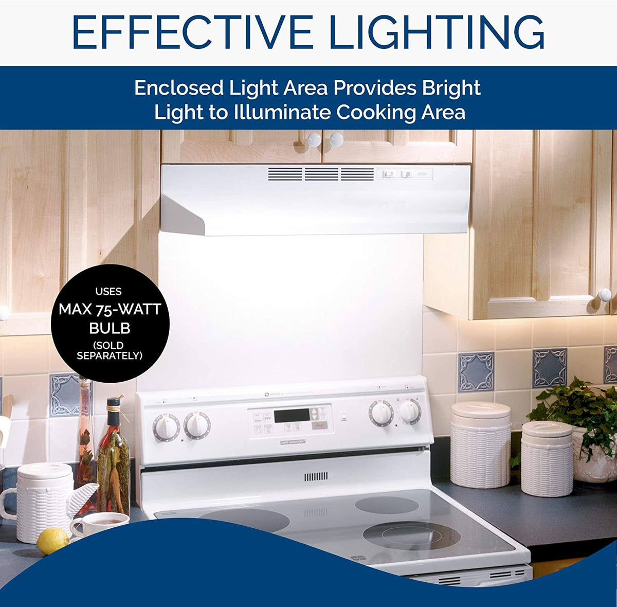 White Under-Cabinet Range Hood B7894