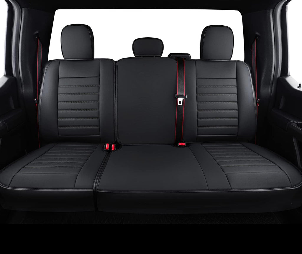 Black Faux Leather Seat Covers for F150 Crew Cab B252230